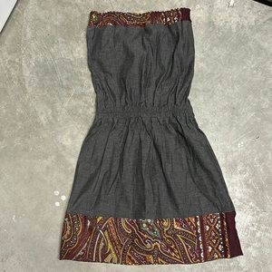 Strapless denim dress